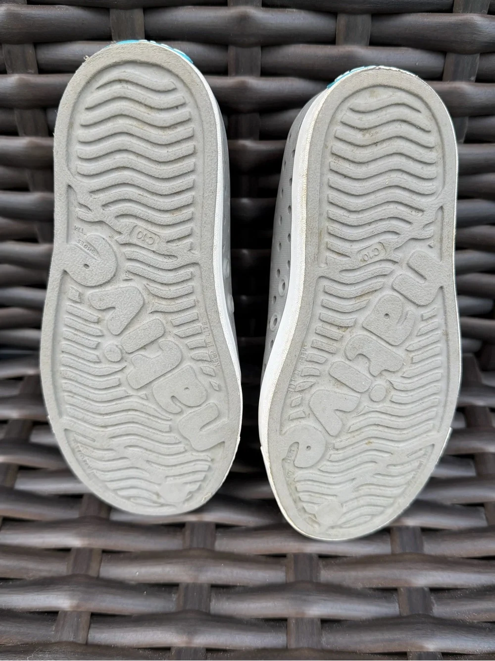 Native Size 10C Light Gray Perforated Slip-On Sneakers Water Shoes